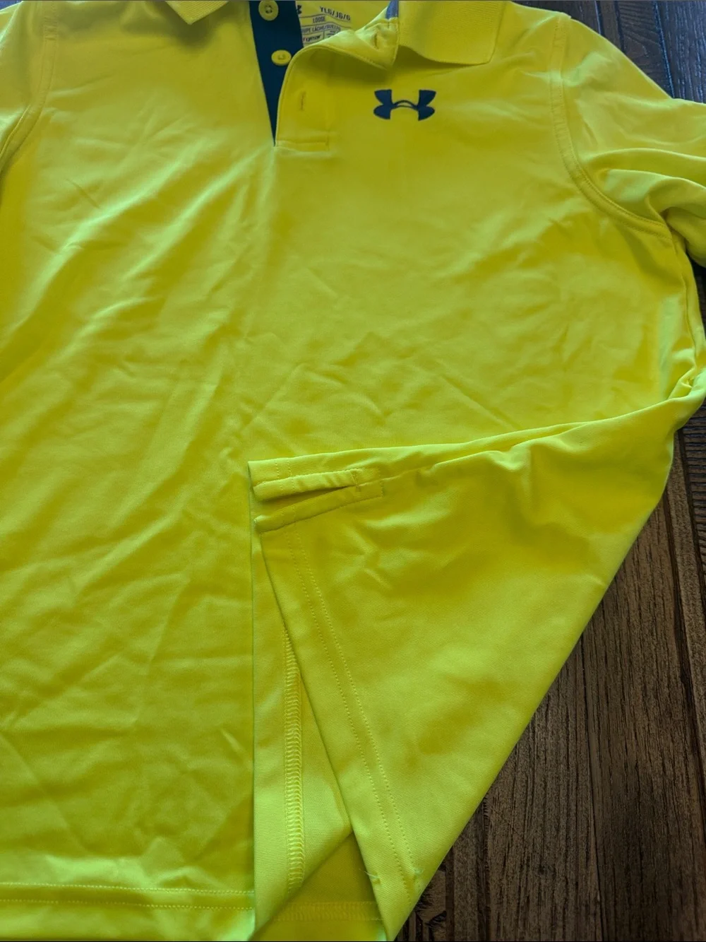 Under Armour Boys Bright Yellow Polo with Blue Trim